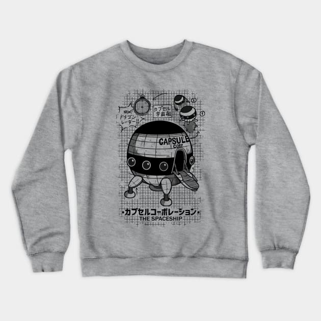 Capsule Spaceship Crewneck Sweatshirt by Pescapin